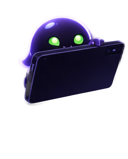Ghost watching a phone screen